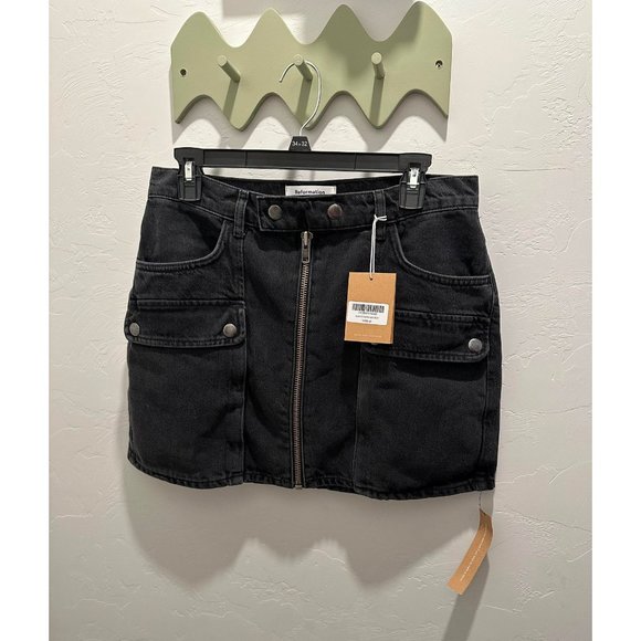 Reformation - NWT Marcus Denim Mini Skirt (Color: Ness, Size: 29) Retail: $168 - Picture 3 of 6